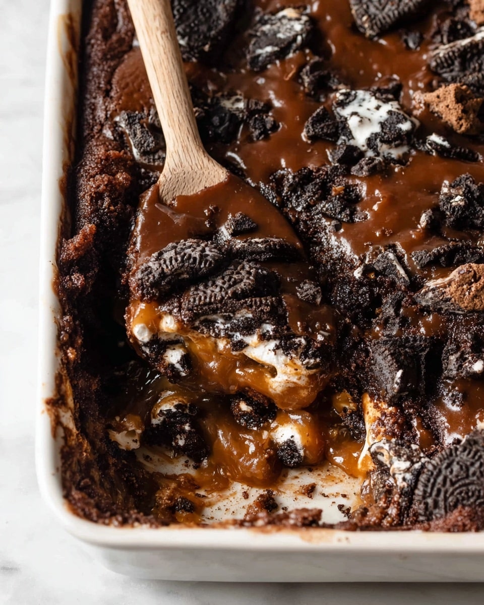 The image shows a white bowl filled with a three-layer dessert. The bottom layer is a dark, moist chocolate cake mixed with crushed black cookies giving a rough texture. On top of this is a slightly melted layer of creamy white ice cream, smooth and round, placed at the center. The dessert sits on a white marbled surface, and part of another similar bowl is visible on the side. photo taken with an iphone --ar 4:5 --v 7
