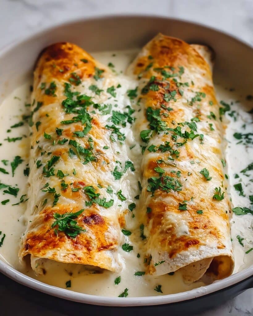 Delicious Chicken Enchiladas with Sour Cream White Sauce Recipe