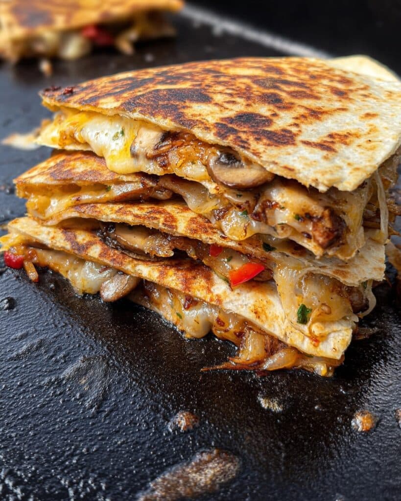 Shrimp Fajita Quesadillas with Sriracha Mayo Recipe