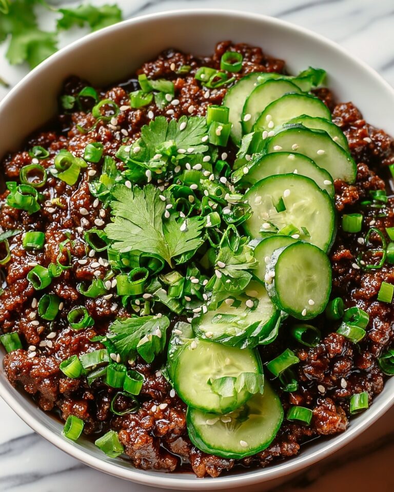 Spicy Keto Korean Ground Beef with Cucumber Salad Recipe