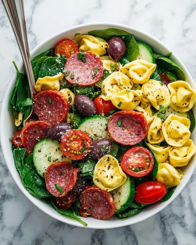 Tortellini Pasta Salad with Cherry Tomatoes, Olives, and Fresh Mozzarella Recipe