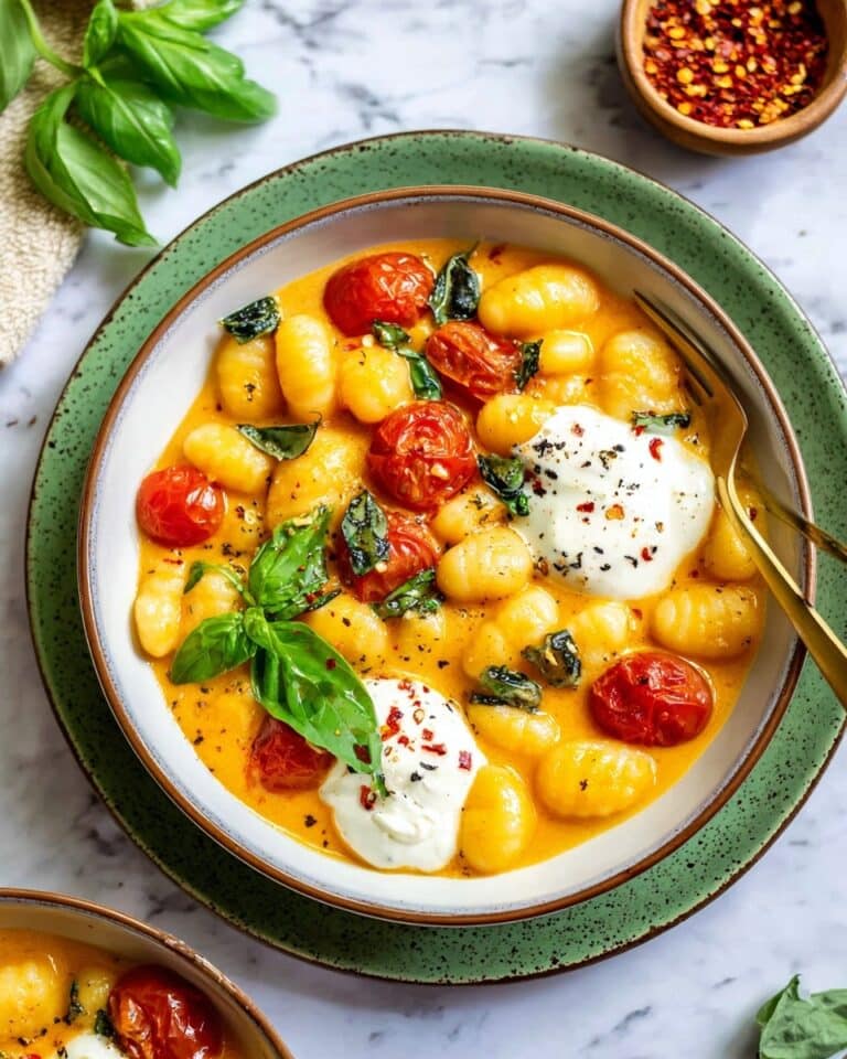 30-Minute Creamy Tomato Gnocchi with Burrata Recipe