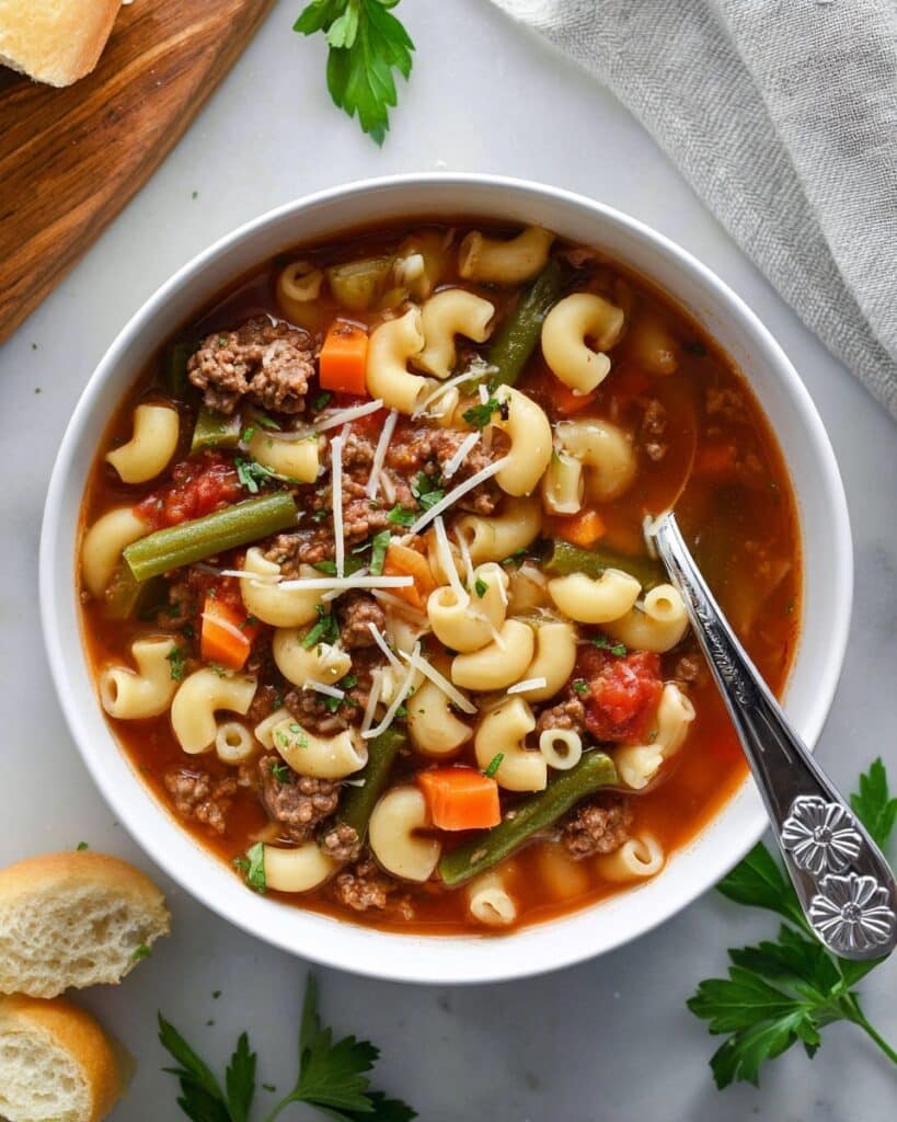Hamburger Macaroni Soup Recipe (Ready in 35 Minutes!) Recipe