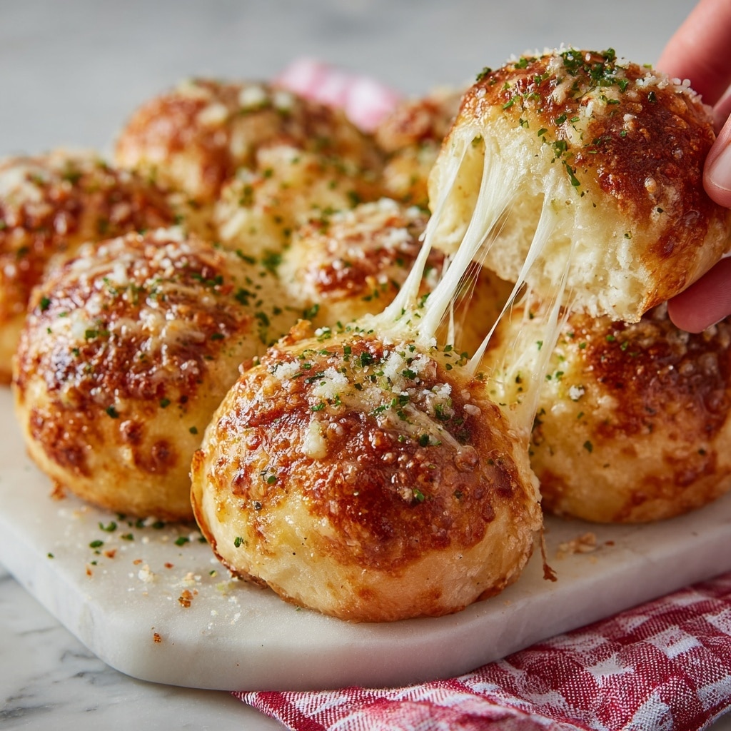 The image shows a close-up of a glass baking dish filled with freshly baked square bread rolls arranged in two layers. The top layer consists of golden brown, slightly shiny rolls with a soft texture, being brushed with a red silicone brush that is spreading a glistening butter or oil mixture dotted with black pepper and herbs. The bottom layer of rolls is visible through the glass, slightly lighter in color and soft. Between the two layers, a thin layer of melted cheese and a hint of a reddish filling can be seen. The baking dish rests on a white marbled surface. photo taken with an iphone --ar 4:5 --v 7