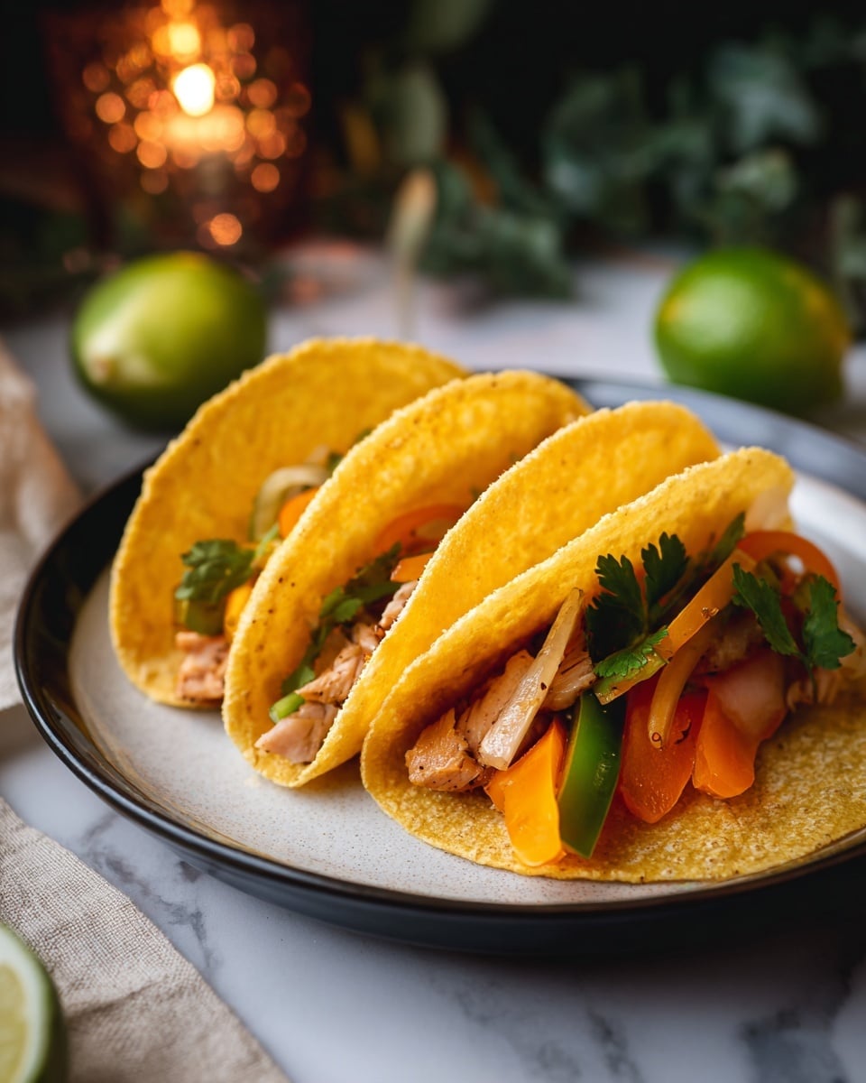 The image shows a black baking tray filled with cooked chicken strips mixed with sliced bell peppers in red, yellow, and green, and rings of onions scattered throughout. The chicken pieces have a light brown cooked color with a slightly crispy texture, coated with a reddish seasoning. Bright green cilantro leaves are sprinkled on top, adding a fresh touch. The bell pepper slices and onion rings are cooked but still hold their shape and vibrant colors, giving the dish a colorful and appetizing look. Photo taken with an iphone --ar 4:5 --v 7