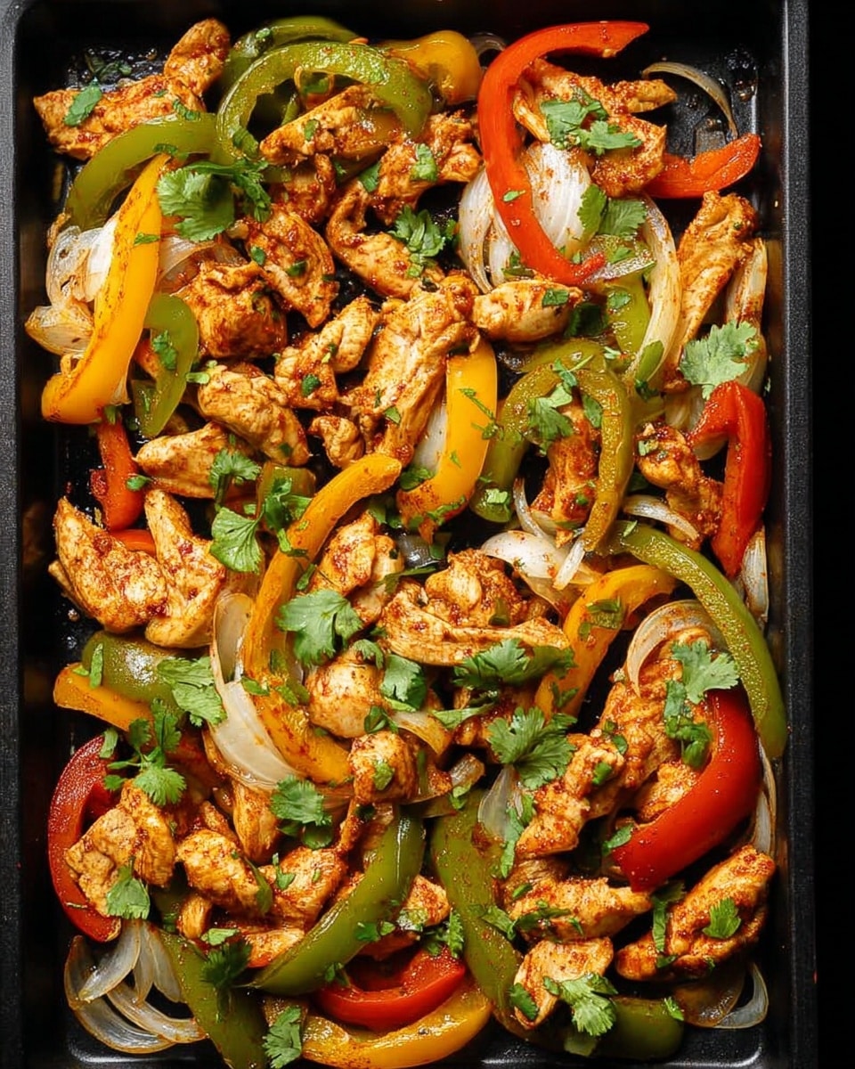 Three yellow corn taco shells stand side by side on a white plate with a dark rim, placed on a white marbled surface. Each taco is filled with light brown cooked chicken pieces on the bottom, layered with thinly sliced orange bell peppers and green bell peppers, along with some translucent, cooked onions. Small bits of green leafy cilantro garnish the fillings. In the blurred background, two lime halves and out-of-focus plants and a warm candle light add depth to the scene. photo taken with an iphone --ar 4:5 --v 7