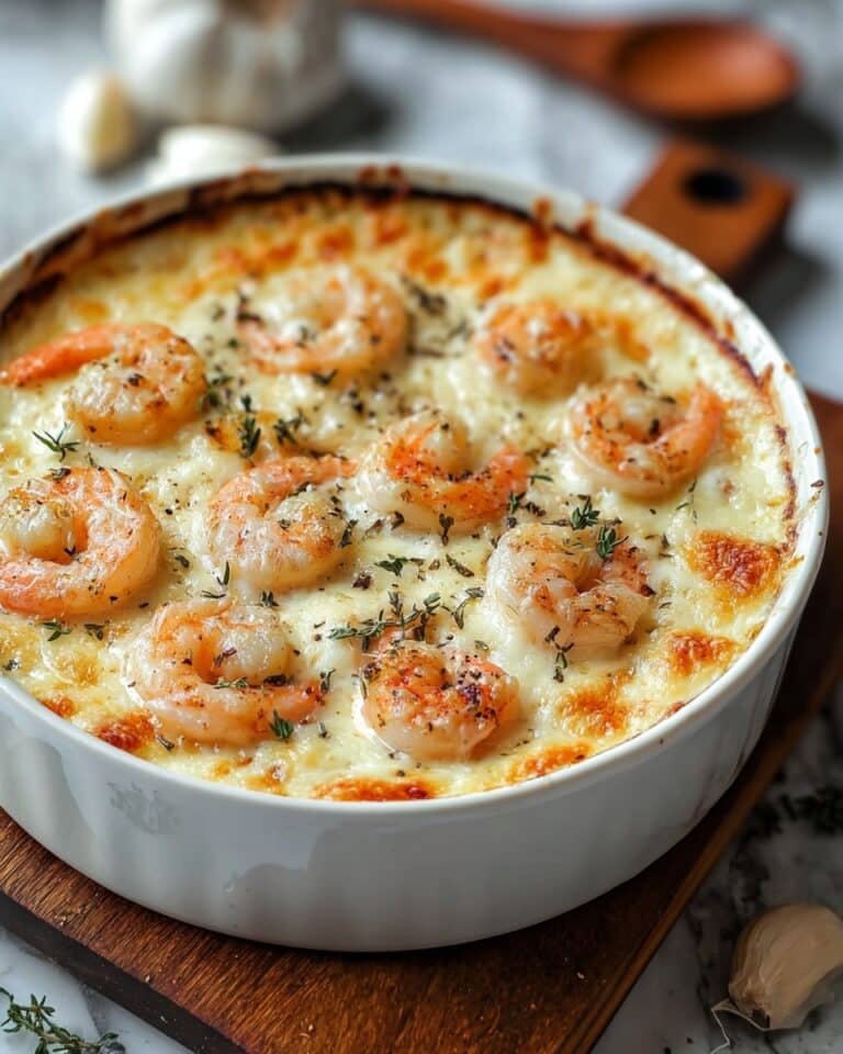 Keto Garlic Shrimp Au Gratin Recipe