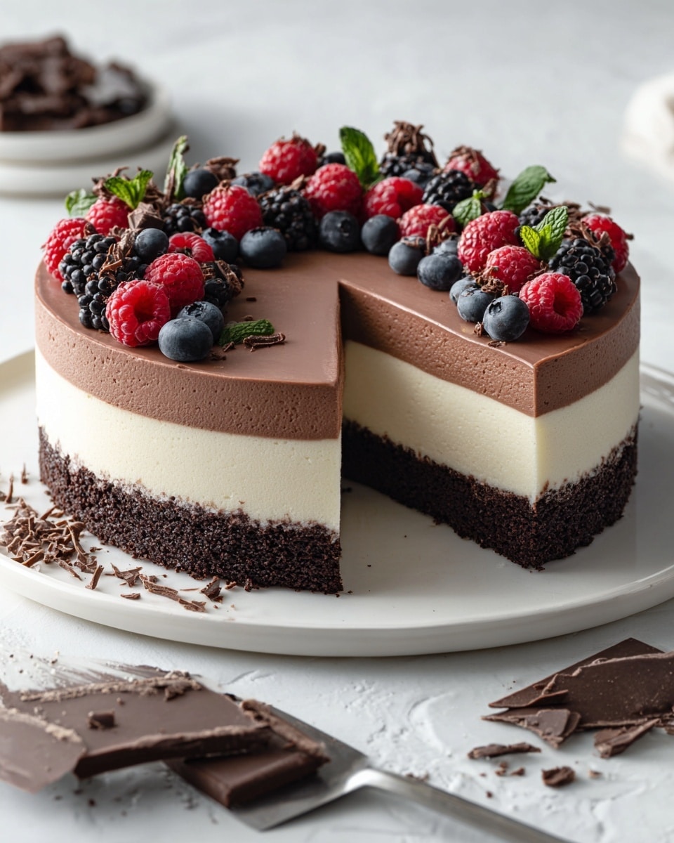 Triple Chocolate Mousse Cake Recipe