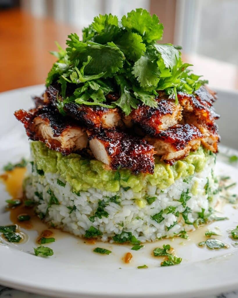 Honey Lime Chicken & Avocado Rice Stack Recipe