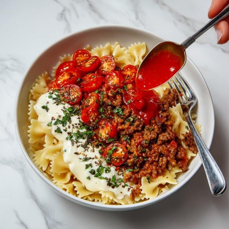 Turkish Pasta with Spiced Ground Beef and Creamy Yogurt Sauce Recipe