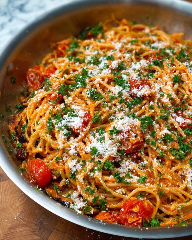 Roasted Veggie Pasta with Garlic Tomato Sauce Recipe