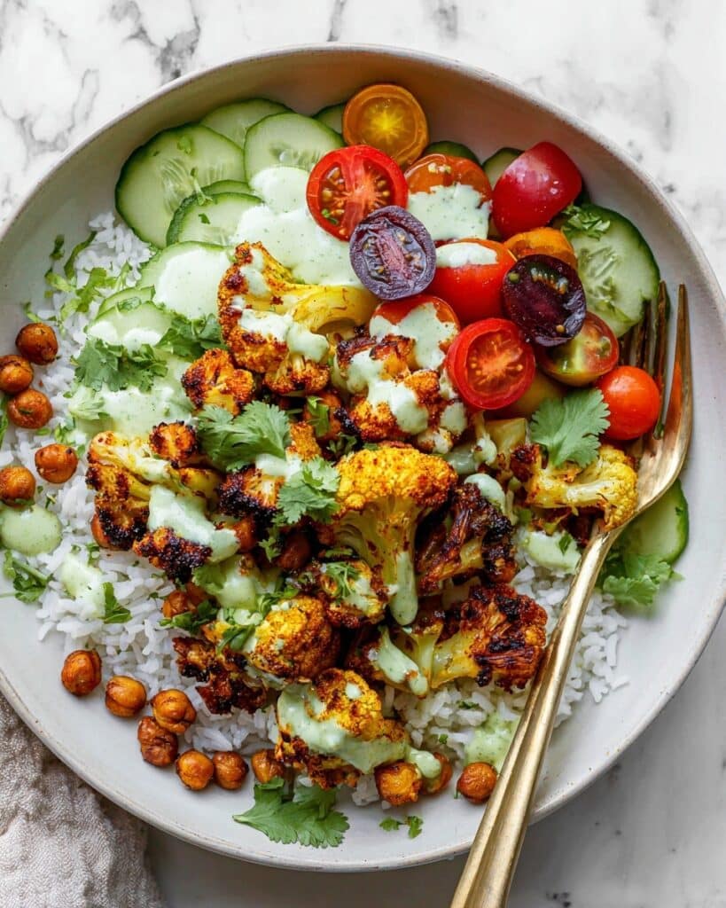 Cauliflower Shawarma Bowls with Green Tahini Sauce Recipe